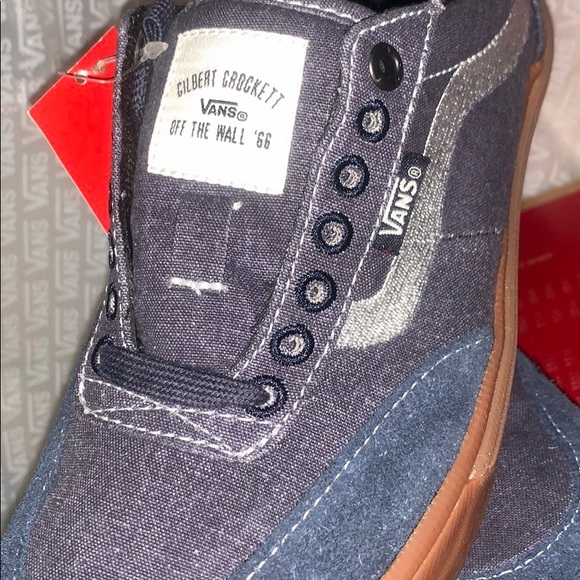 >💟+GILBERT CROCKETT PRO RAWHIDE NAVY SUEDE/CANVAS DENIM BRAND NEW VANS WM size8 - Picture 8 of 15
